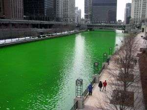 Chicago River Dyed Green for St Patrick's Day Chicago River Dyed Green for St Patrick's Day