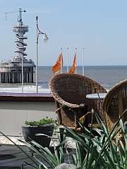 view of beach from netherlands strandhotel