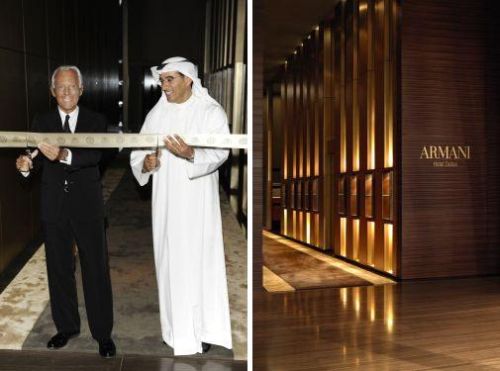 Giorgio Armani cuts the ribbon to open the Armani Hotel Dubai Giorgio Armani cuts the ribbon to open the Armani Hotel Dubai