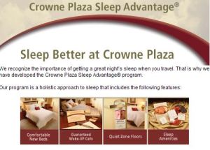 Crowne Plaza Sleep Advantage Crowne Plaza Sleep Advantage