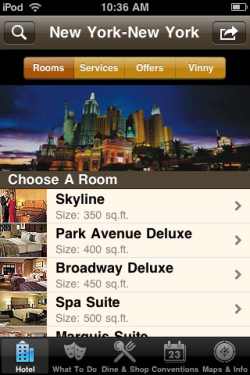 MGM Mirage iPhone hotel app MGM Mirage iPhone hotel app