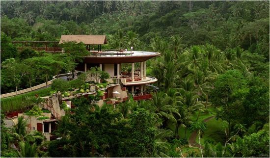 Restaurant below pool at Four Seasons Bali at Sayan Four Seasons Bali at Sayan