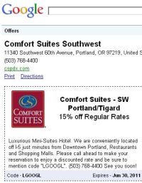 Google Maps hotel offers