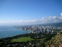 View_Waikiki_Diamond_head_State_Monument Waikiki almost looks pleasant from the top of Diamond Head State Monument.