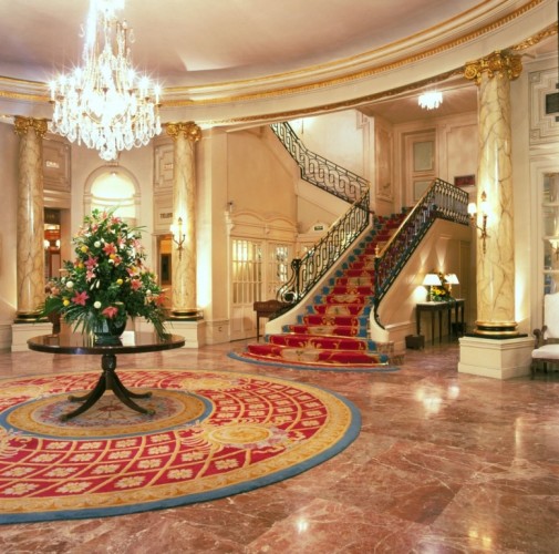 Ritz Lobby Ritz Madrid, Spain, grand staircase, Nancy D. Brown, travel