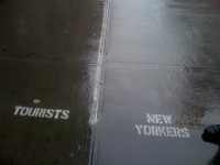 NYC tourist sidewalk