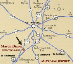 Mason-Dixon Casino map Mason-Dixon Casino map