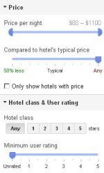 Google Hotel Finder experiment