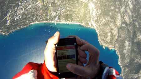 JT Holmes booking hotel room up in the air